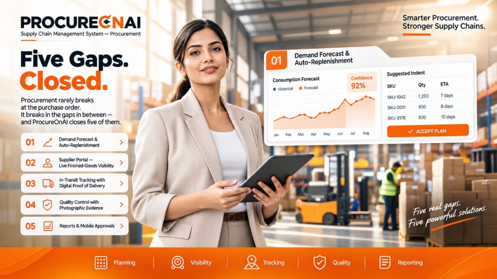 ProcureOnAI — smarter procurement with demand forecast, supplier visibility, tracking and QC
