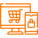 Shopping cart icon for ecommerce engineering services